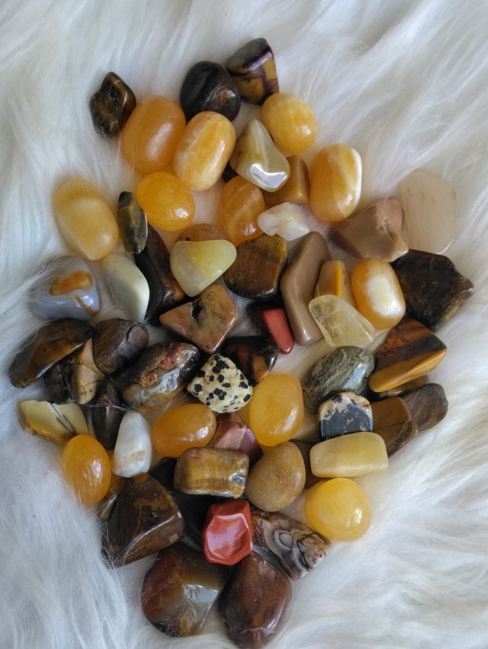 60 Yellow Polished Stones For Activating Sceak Chakra